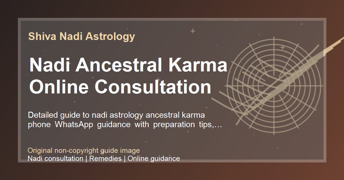 Nadi Ancestral Karma Online Consultation guide image
