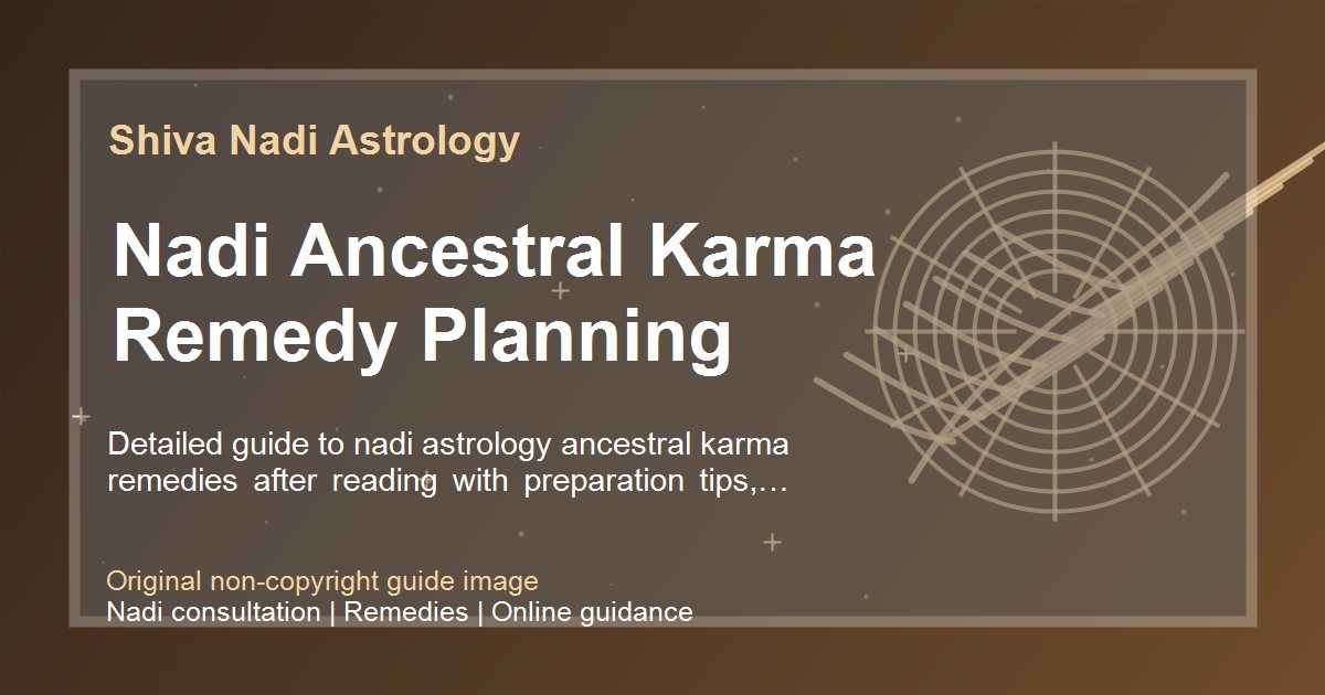 Nadi Ancestral Karma Remedy Planning guide image