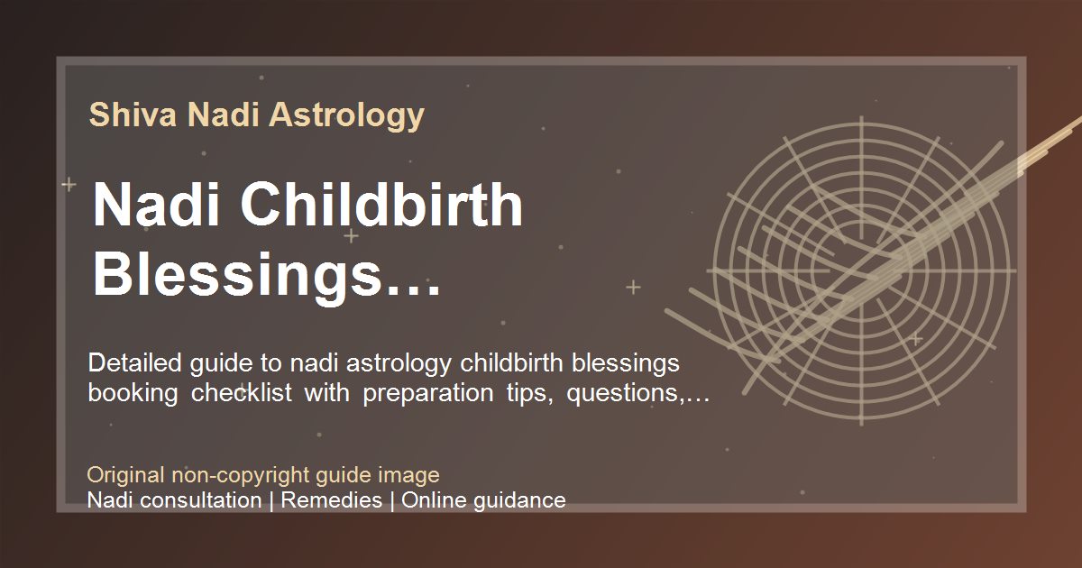 Nadi Childbirth Blessings Consultation Checklist guide image
