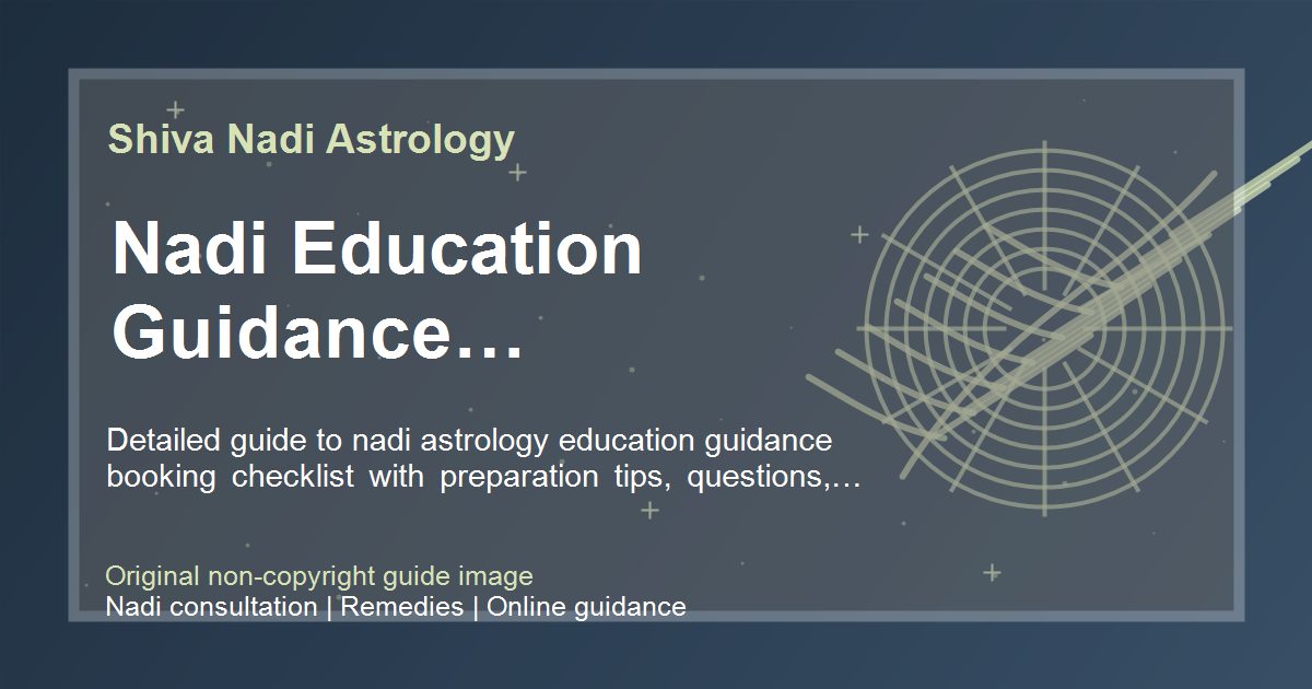 Nadi Education Guidance Consultation Checklist guide image