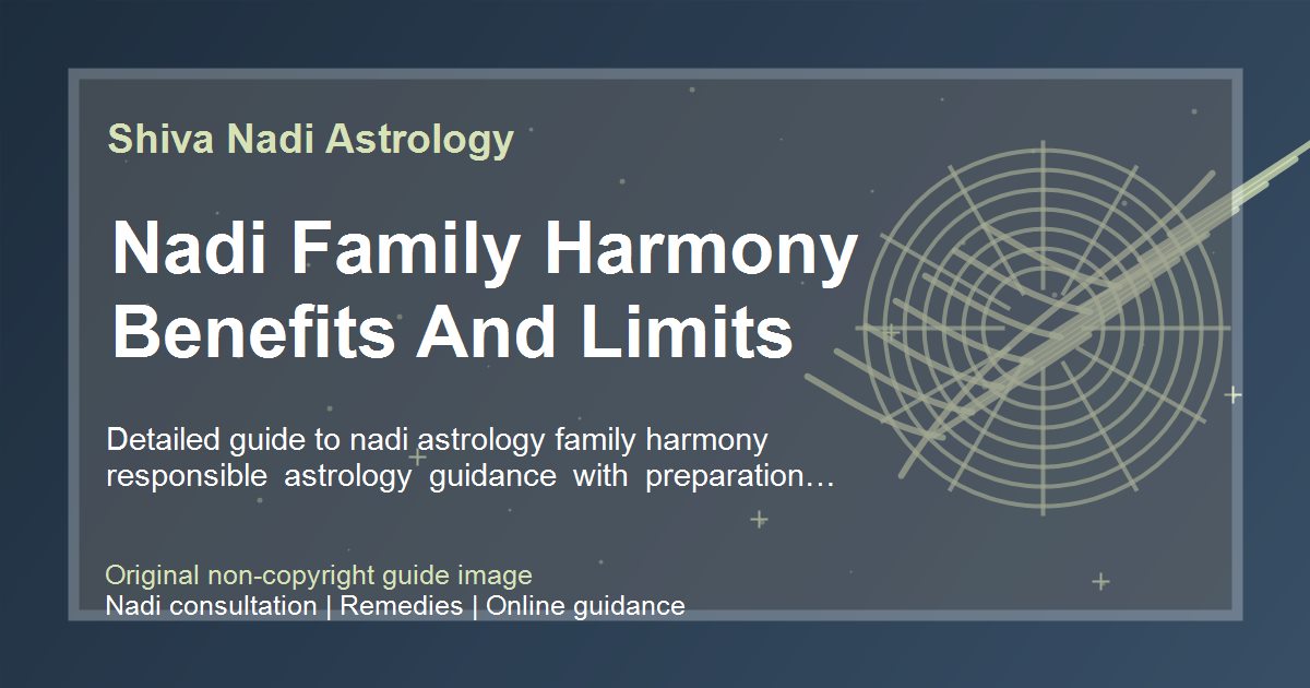 Nadi Family Harmony Benefits And Limits guide image