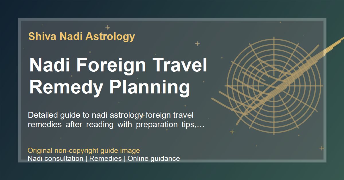 Nadi Foreign Travel Remedy Planning guide image