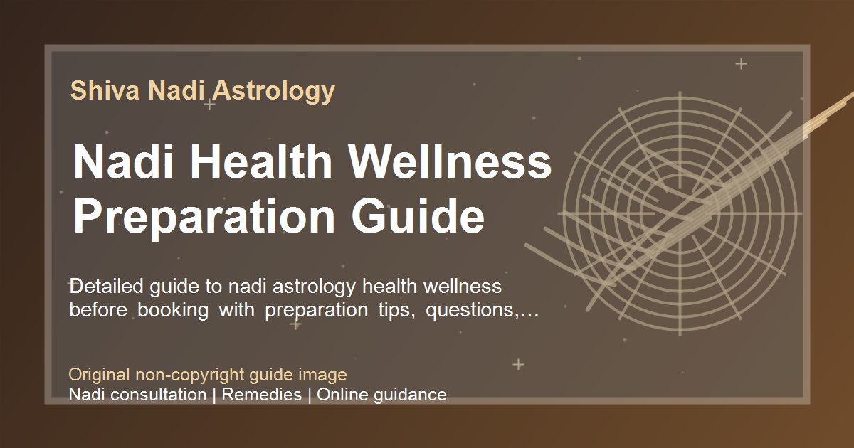 Nadi Health Wellness Preparation Guide guide image