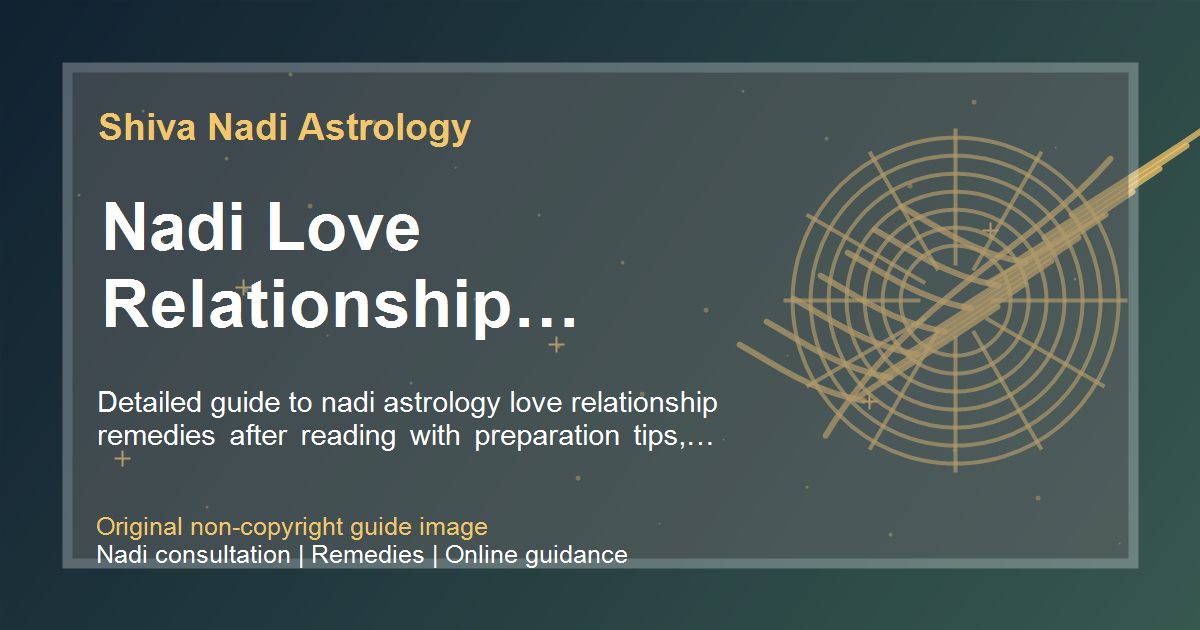 Nadi Love Relationship Remedy Planning guide image