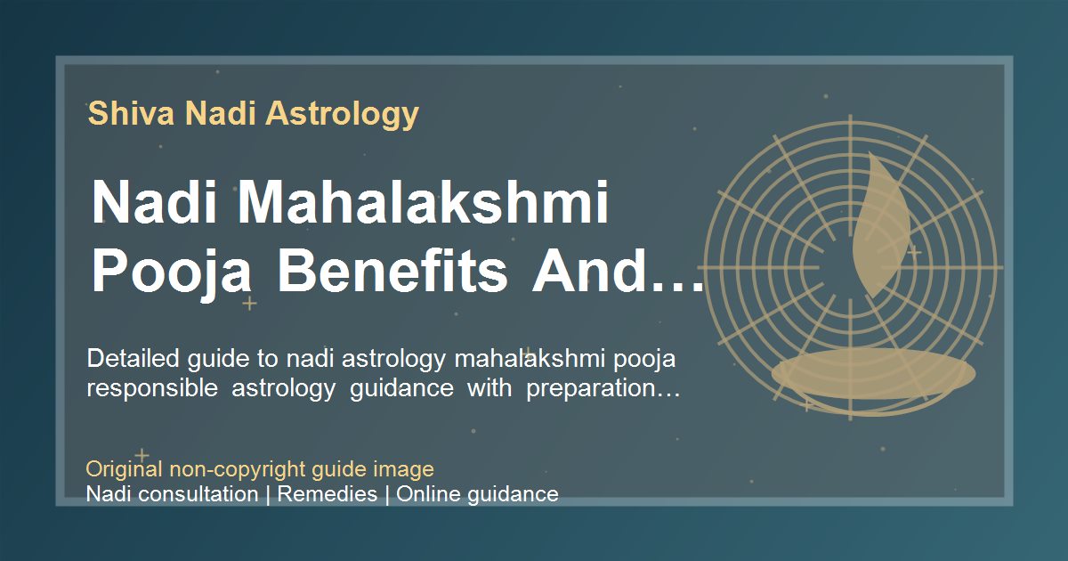 Nadi Mahalakshmi Pooja Benefits And Limits guide image