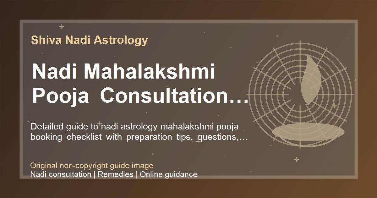 Nadi Mahalakshmi Pooja Consultation Checklist guide image