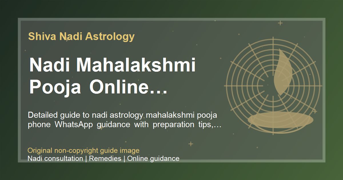 Nadi Mahalakshmi Pooja Online Consultation guide image