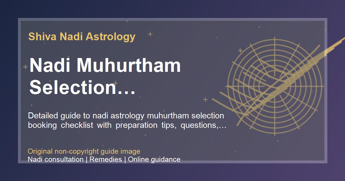 Nadi Muhurtham Selection Consultation Checklist guide image