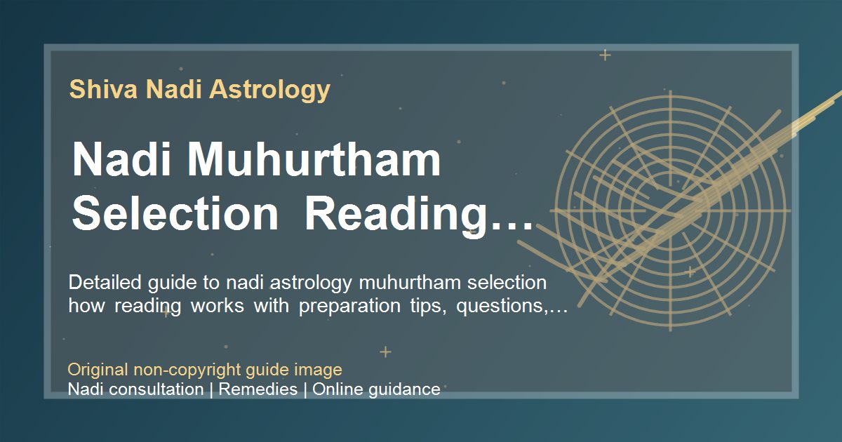 Nadi Muhurtham Selection Reading Process guide image
