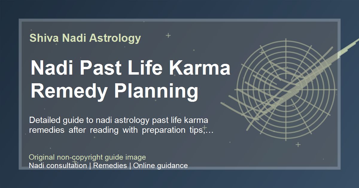 Nadi Past Life Karma Remedy Planning guide image