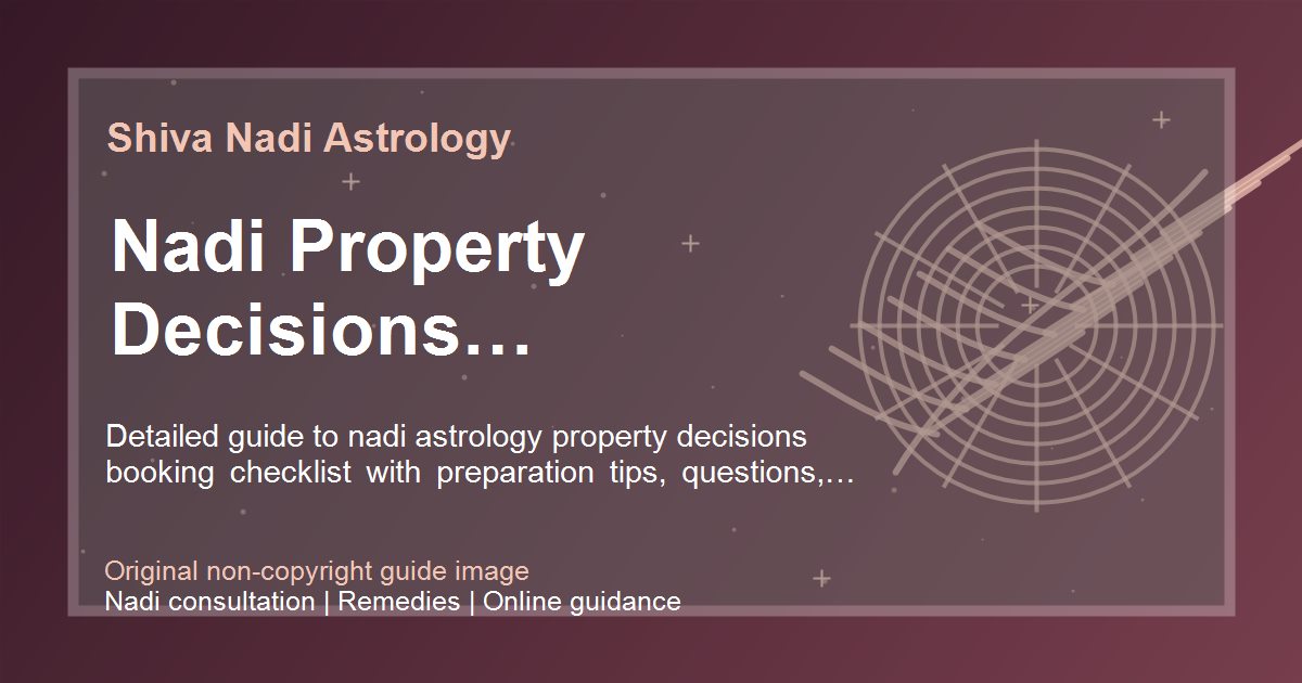 Nadi Property Decisions Consultation Checklist guide image