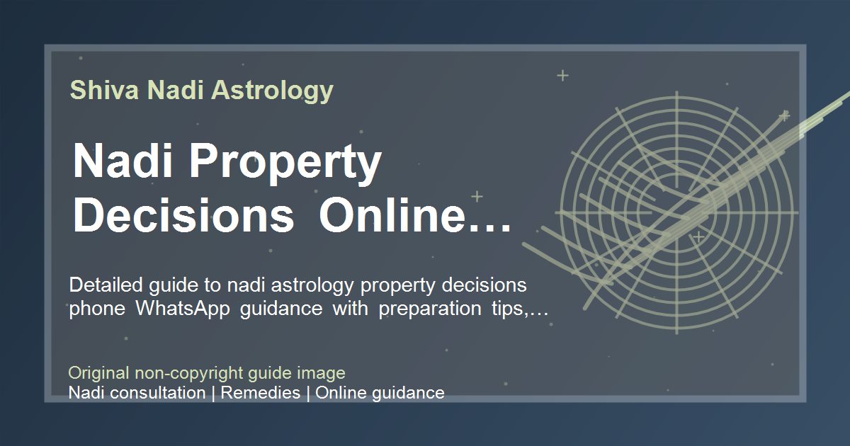 Nadi Property Decisions Online Consultation guide image