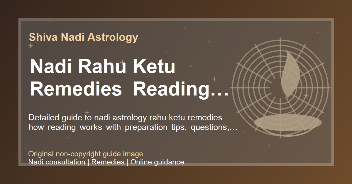 Nadi Rahu Ketu Remedies Reading Process guide image