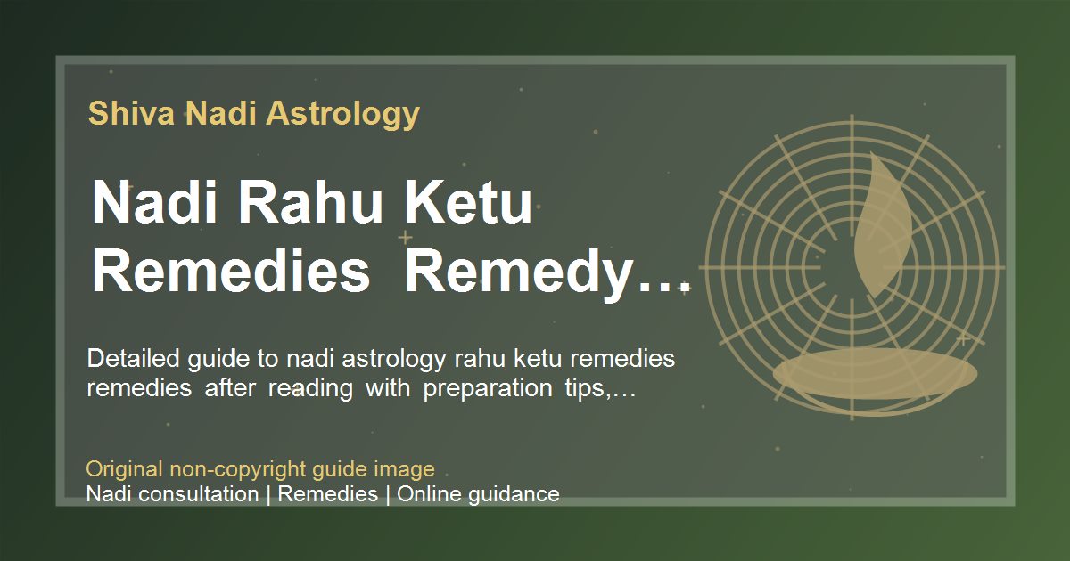 Nadi Rahu Ketu Remedies Remedy Planning guide image