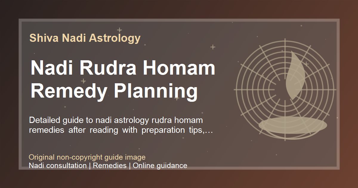 Nadi Rudra Homam Remedy Planning guide image