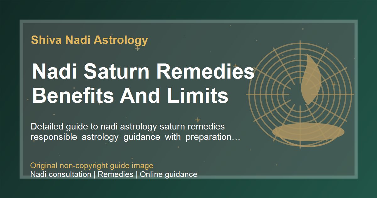 Nadi Saturn Remedies Benefits And Limits guide image
