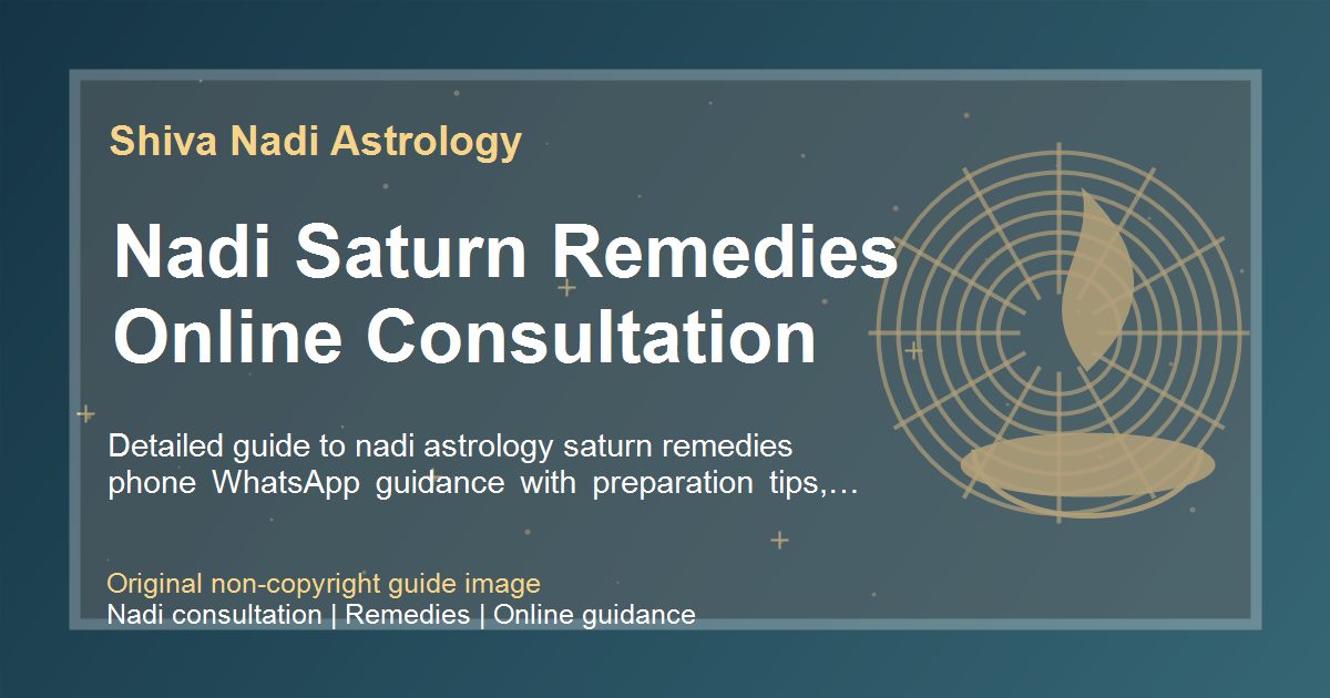 Nadi Saturn Remedies Online Consultation guide image