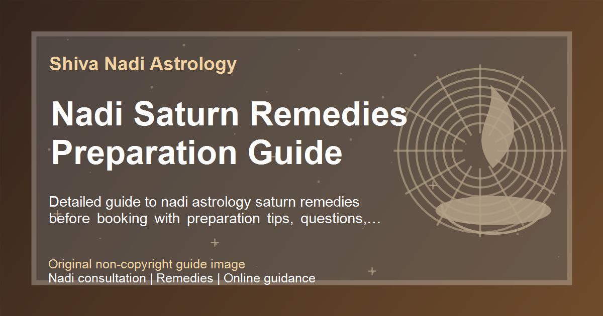 Nadi Saturn Remedies Preparation Guide guide image