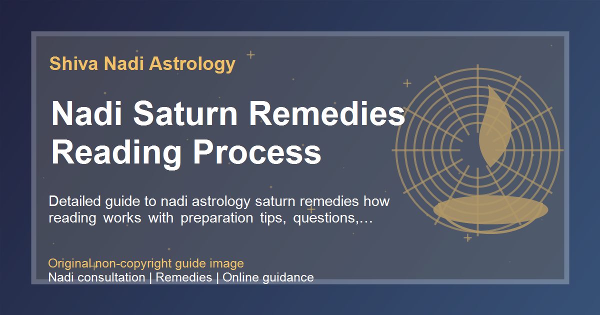 Nadi Saturn Remedies Reading Process guide image