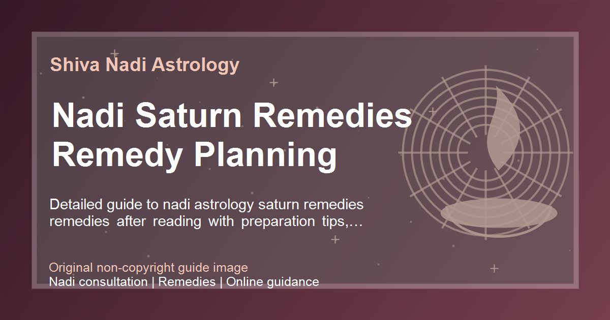Nadi Saturn Remedies Remedy Planning guide image