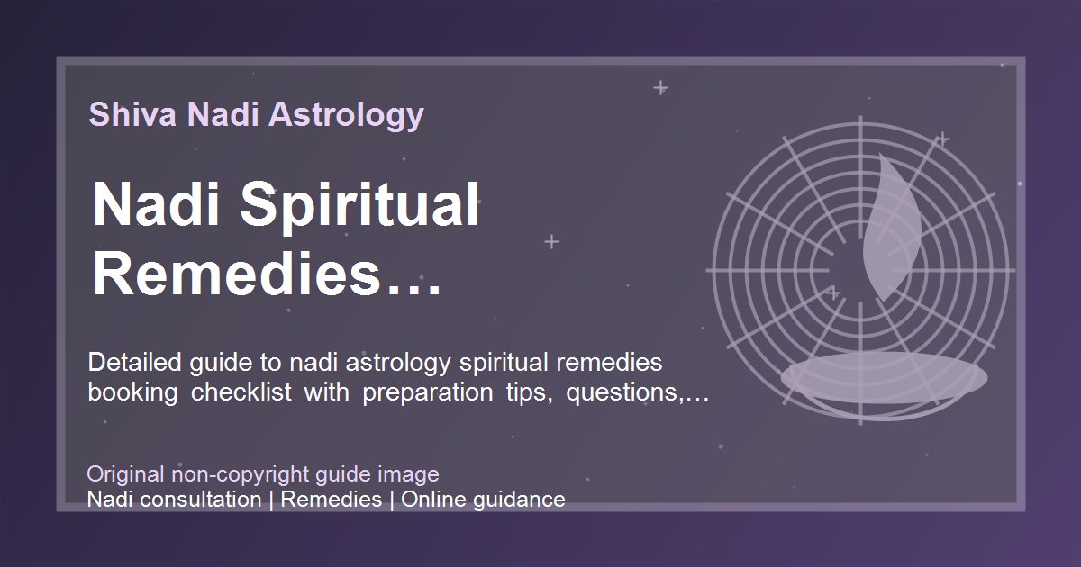 Nadi Spiritual Remedies Consultation Checklist guide image