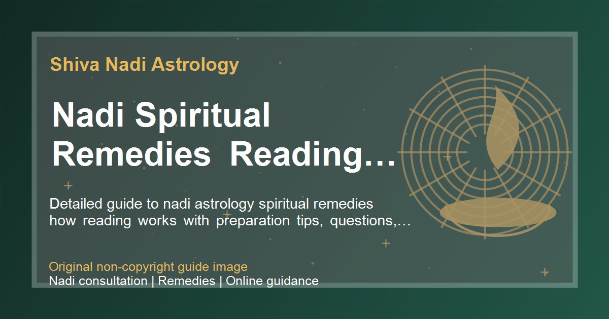 Nadi Spiritual Remedies Reading Process guide image