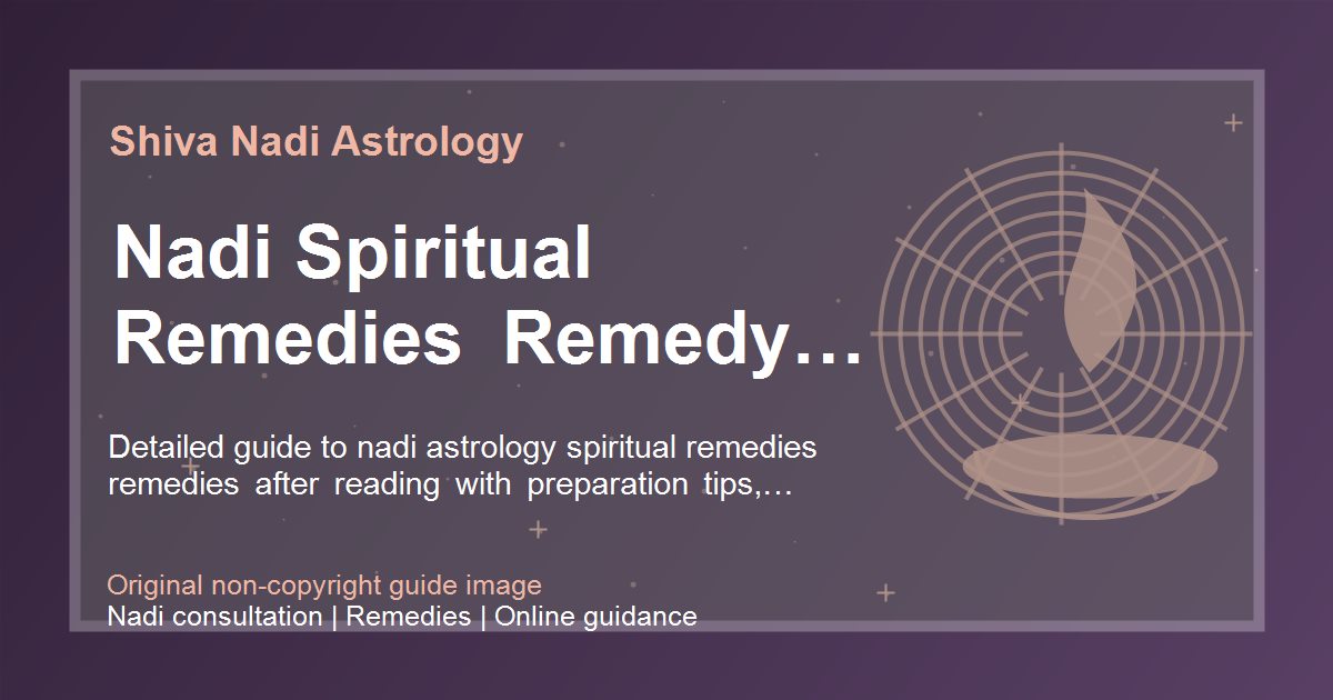 Nadi Spiritual Remedies Remedy Planning guide image