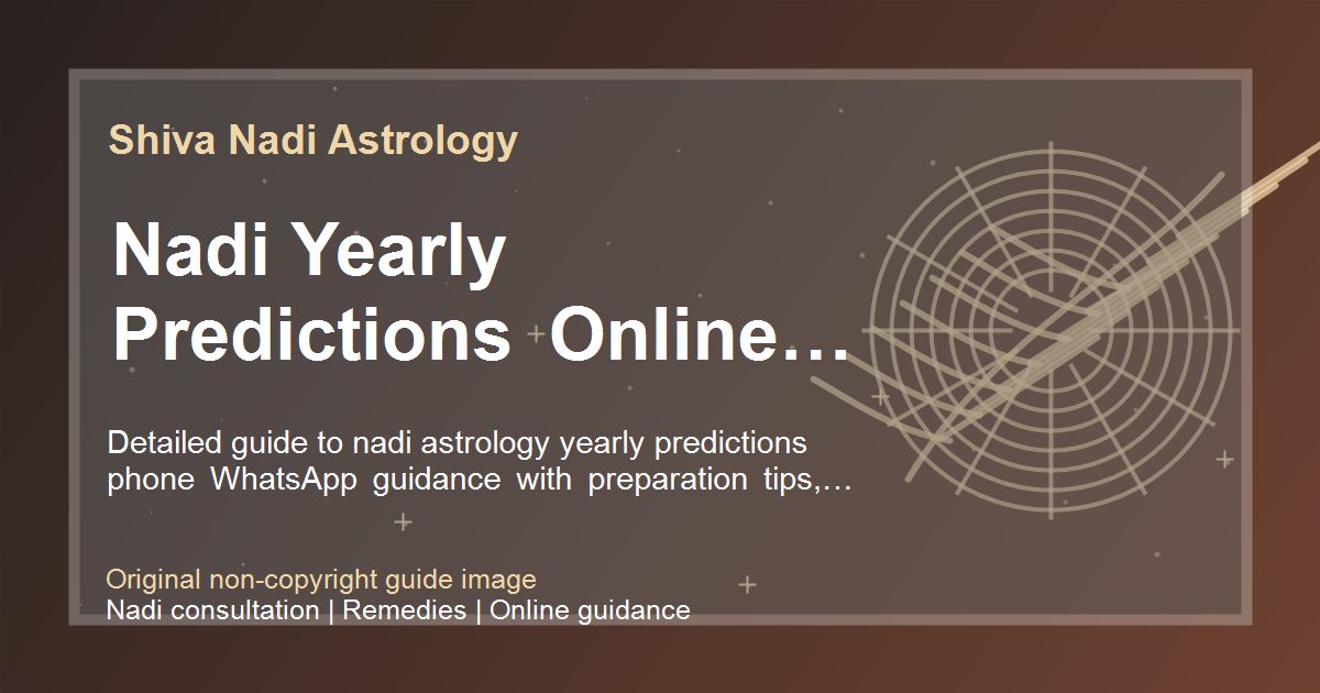 Nadi Yearly Predictions Online Consultation guide image